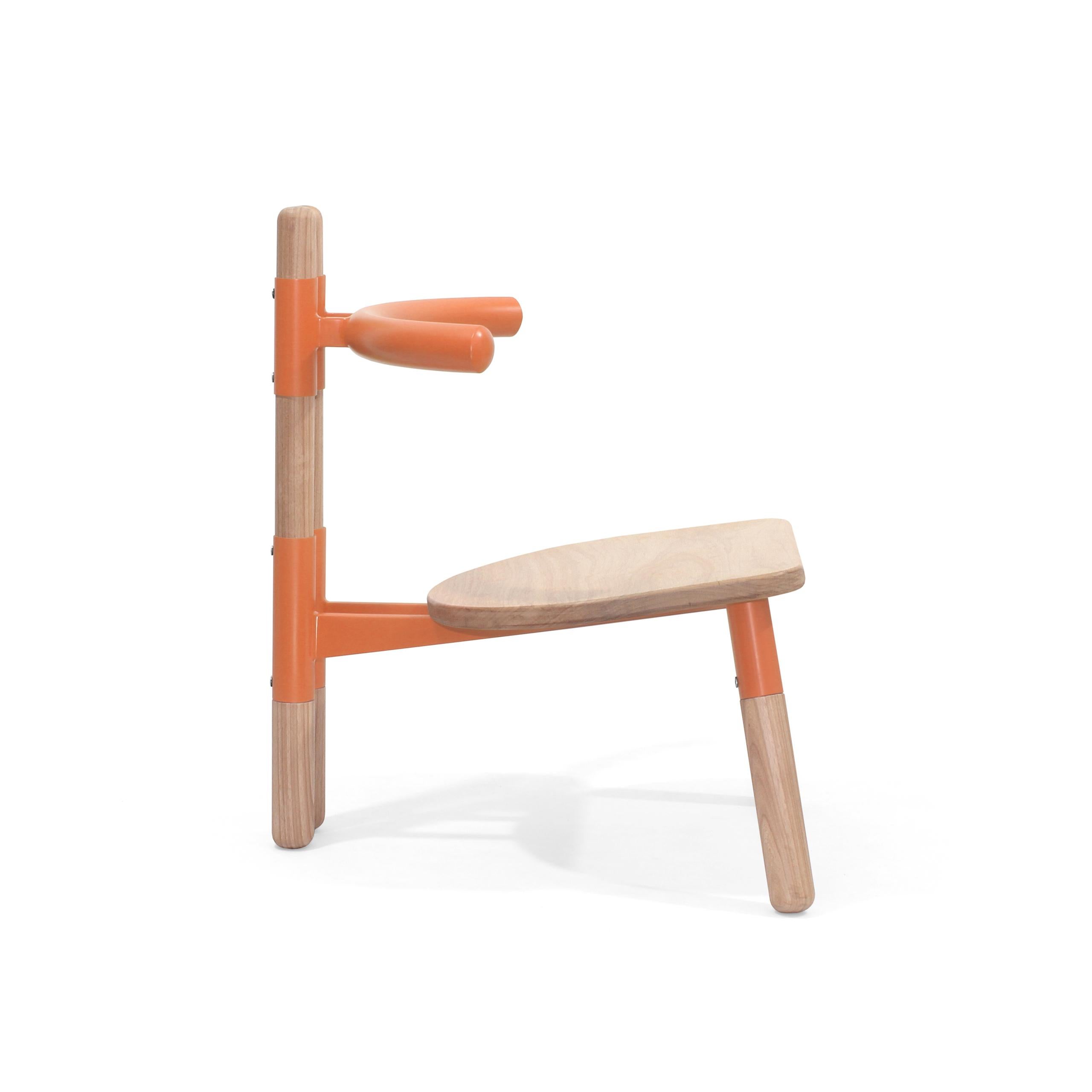 Brazilian Handmade PK13 Armchair, Steel Structure and Turned Wood Legs by Paulo Kobylka For Sale