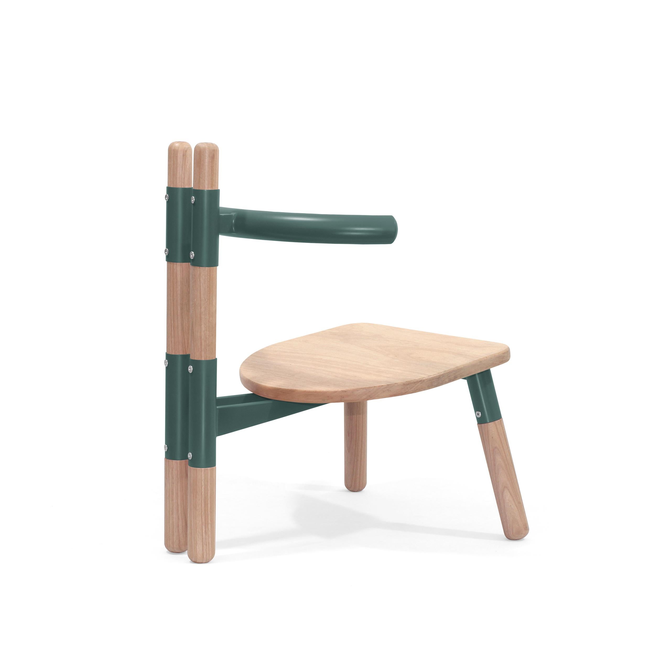 Handmade PK13 Armchair, Steel Structure and Turned Wood Legs by Paulo Kobylka For Sale 2