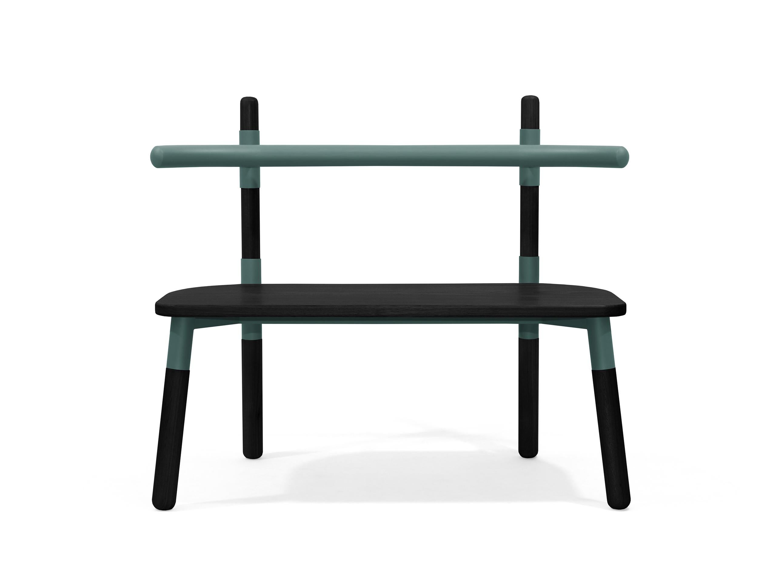 Modern Handmade PK14 Double Chair, Steel Structure and Ebonized Legs by Paulo Kobylka For Sale