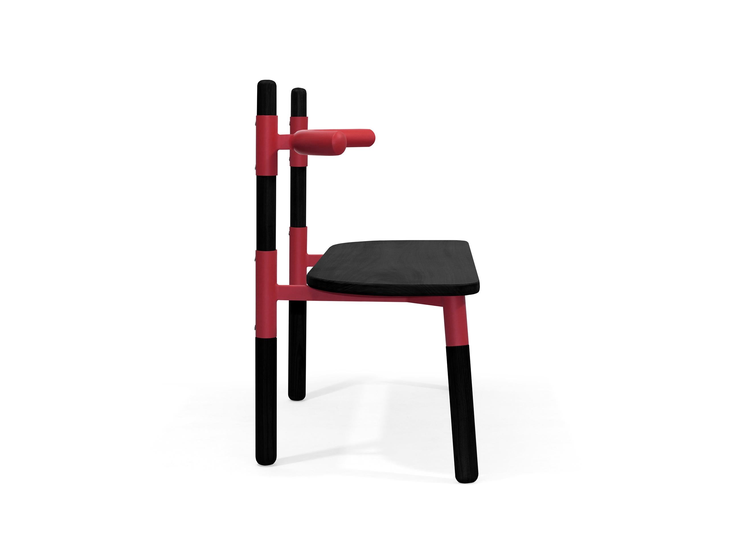 Brazilian Handmade PK14 Double Chair, Steel Structure and Ebonized Legs by Paulo Kobylka For Sale