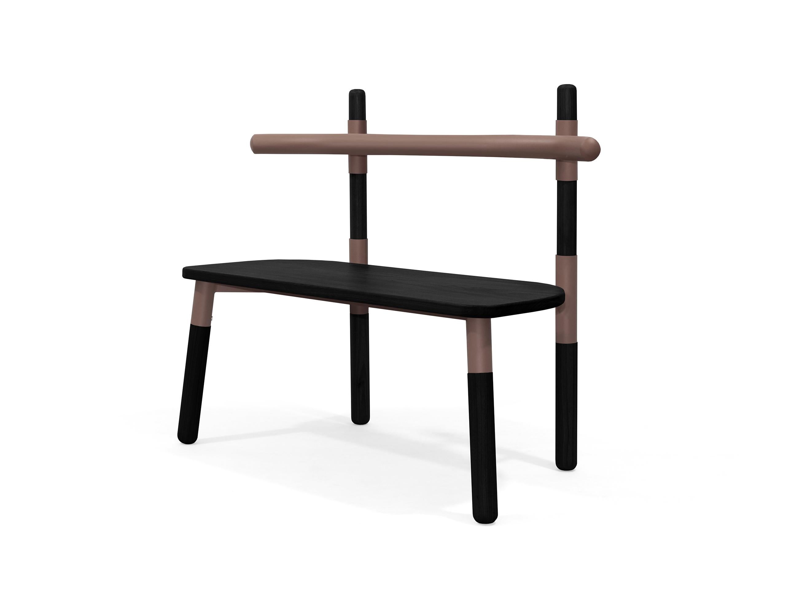 Handmade PK14 Double Chair, Steel Structure and Ebonized Legs by Paulo Kobylka For Sale 1