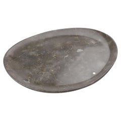 Piatto da portata Solido Marble Imperial Grigio scolpito a mano da collezione Italia