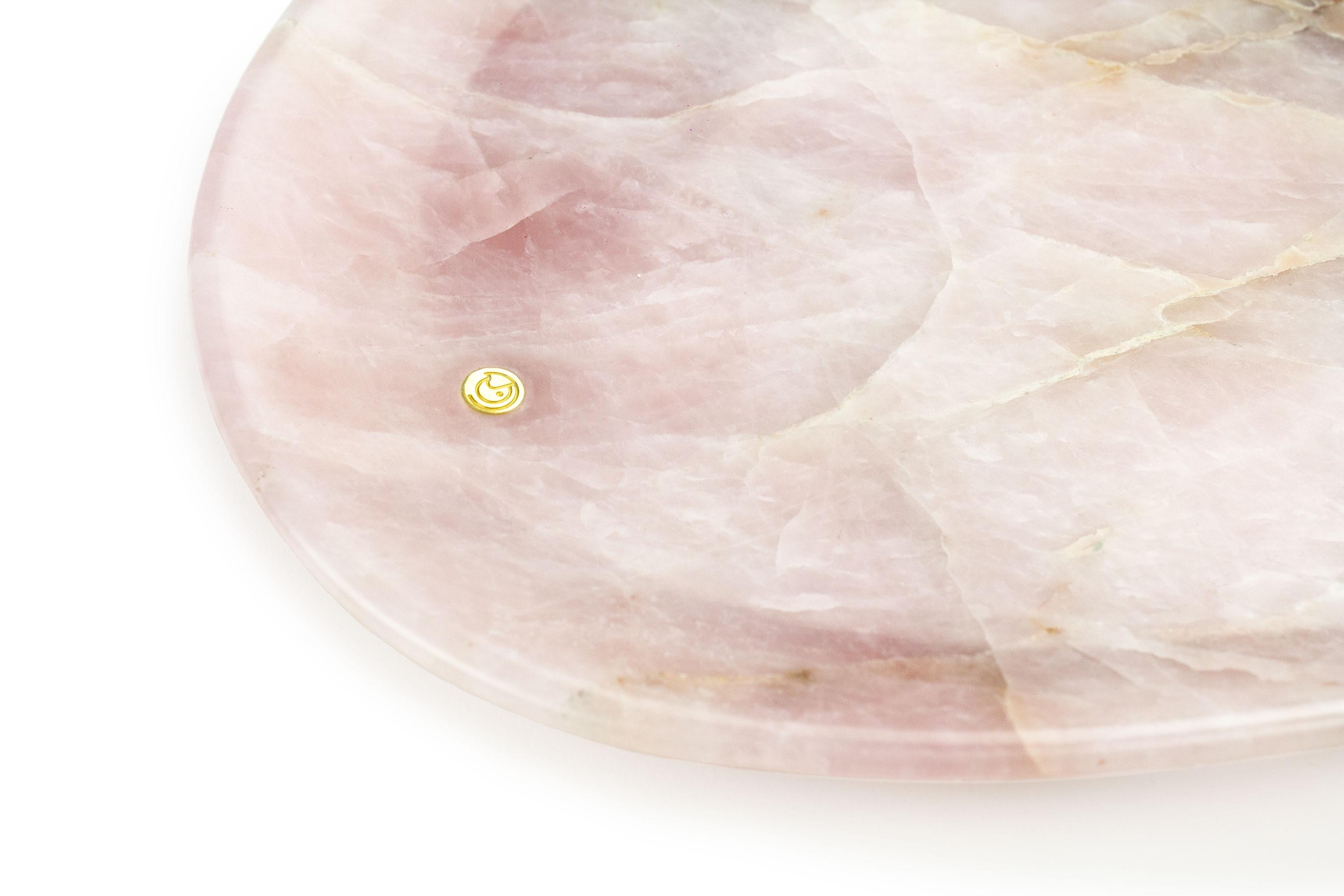 rose quartz plate