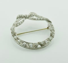 Handmade Platinum Diamond Circle Brooch, circa 1920s