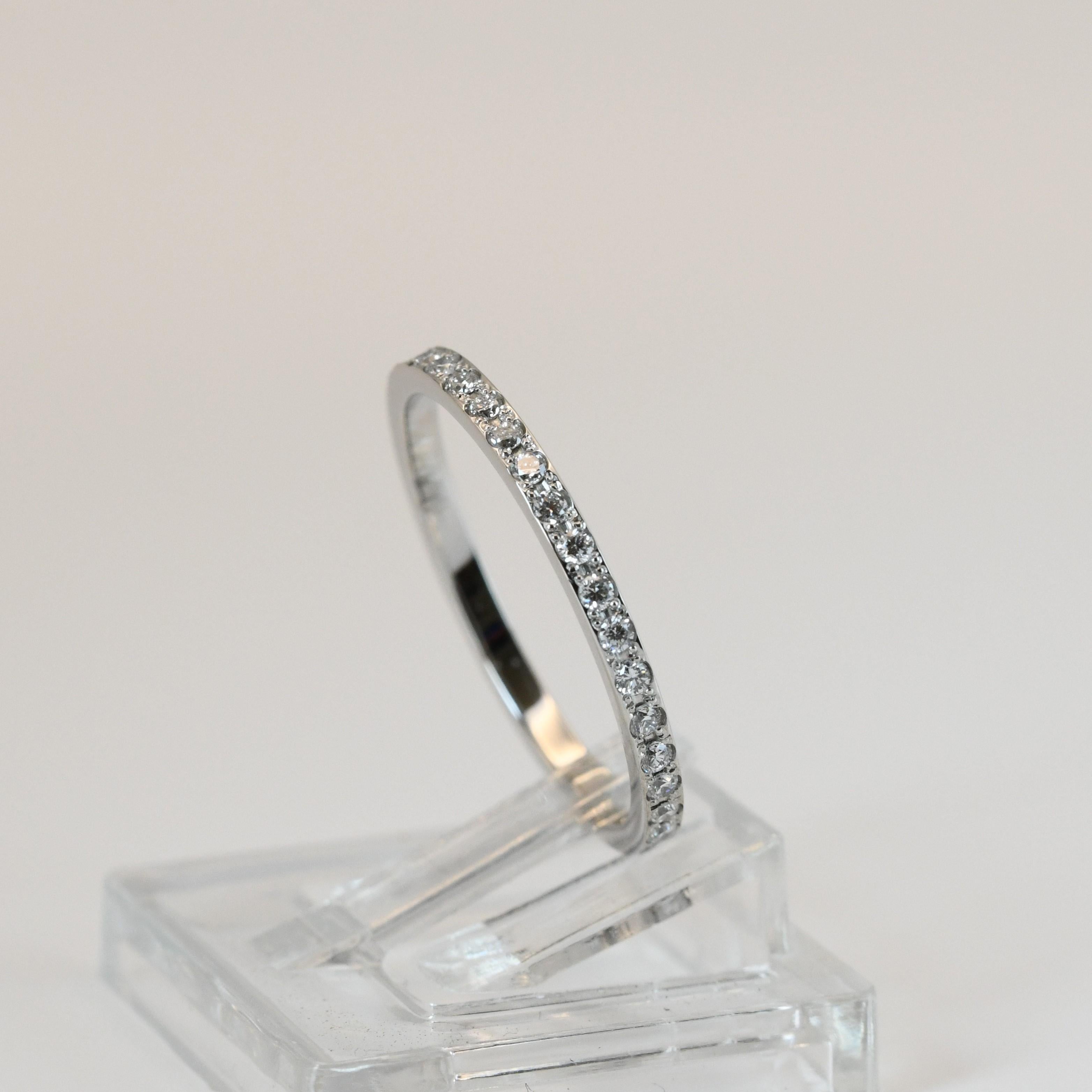 Brilliant Cut Handmade Platinum Full Eternity Ring For Sale
