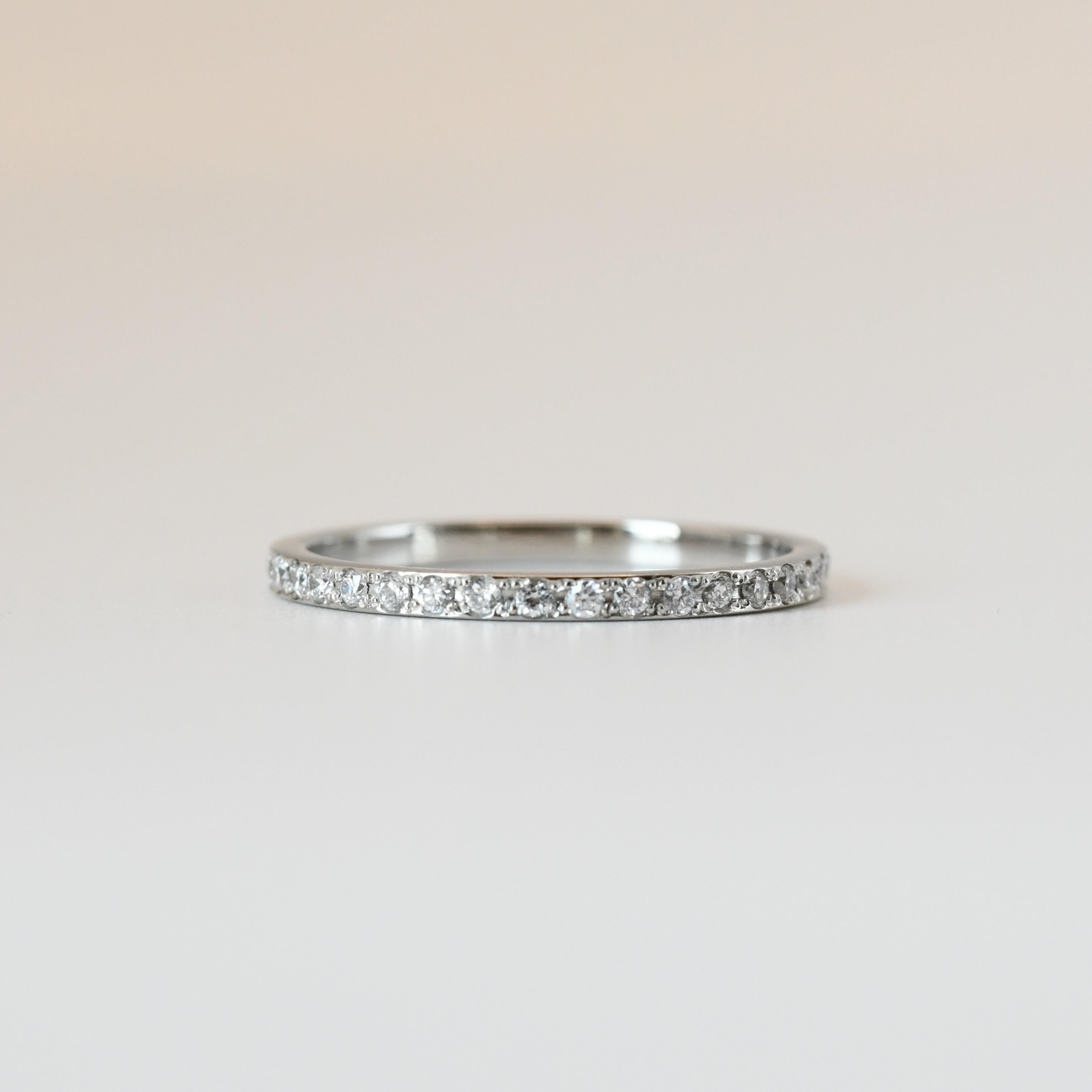 Women's Handmade Platinum Full Eternity Ring For Sale