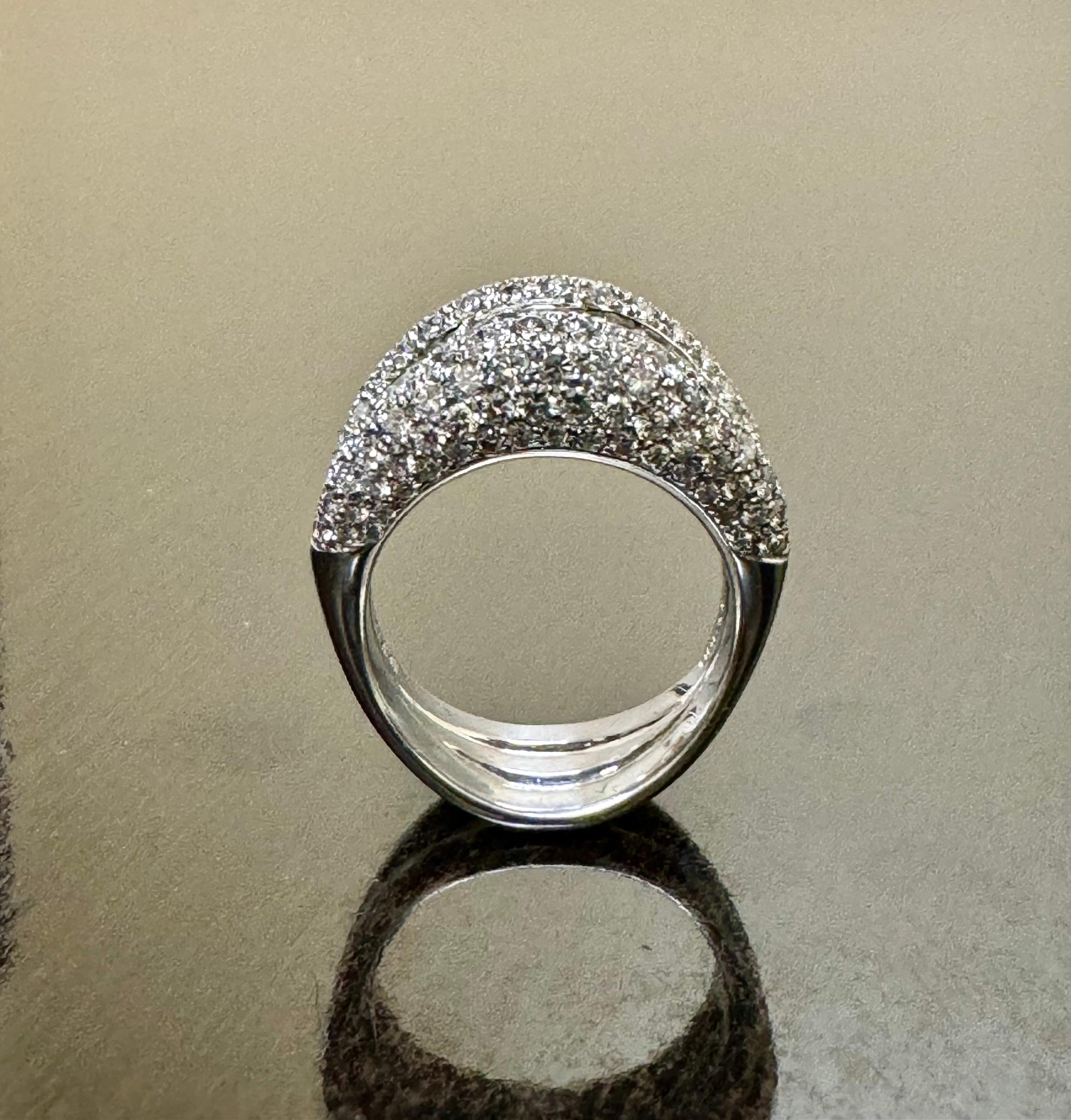 Modern Handmade Platinum Pave and Channel Set Baguette 3.76 Carat Diamond Band For Sale