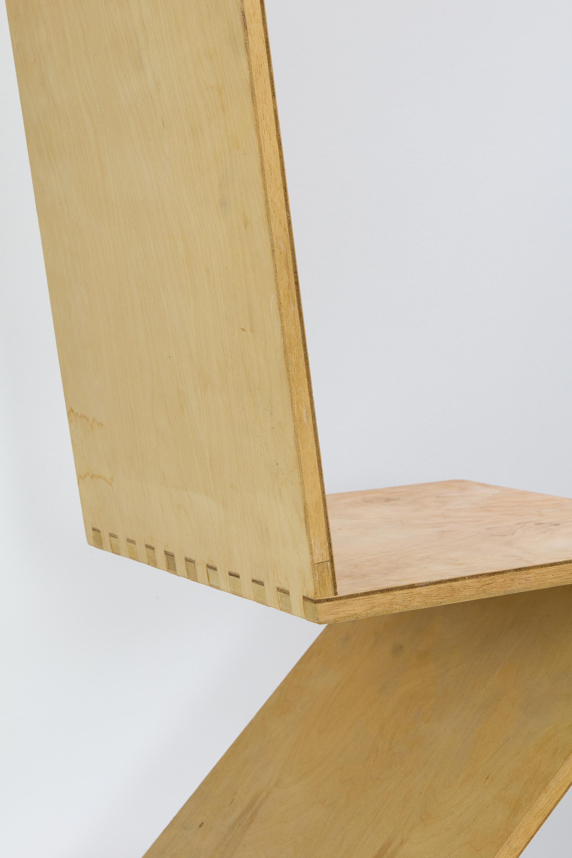 American Handmade Plywood Zig-Zag Chairs