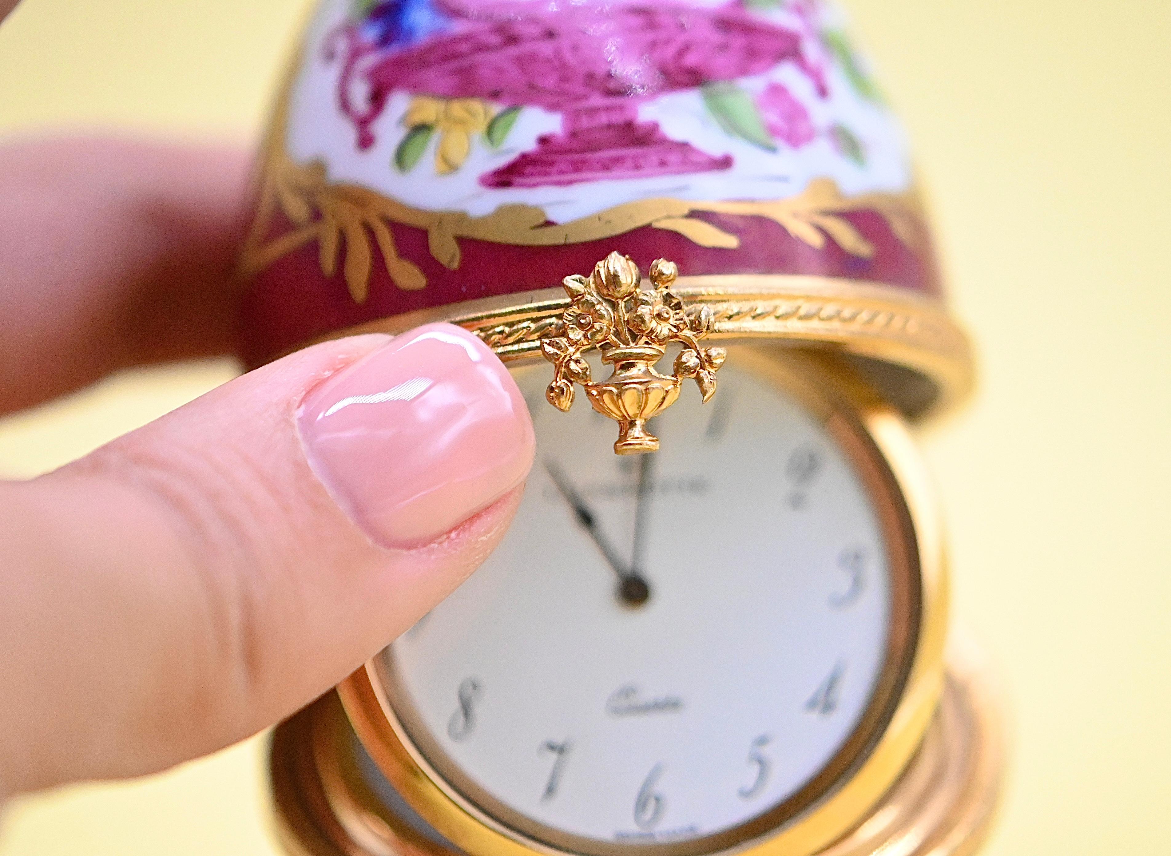 Women's or Men's Handmade Porcelain Egg Clock For Sale
