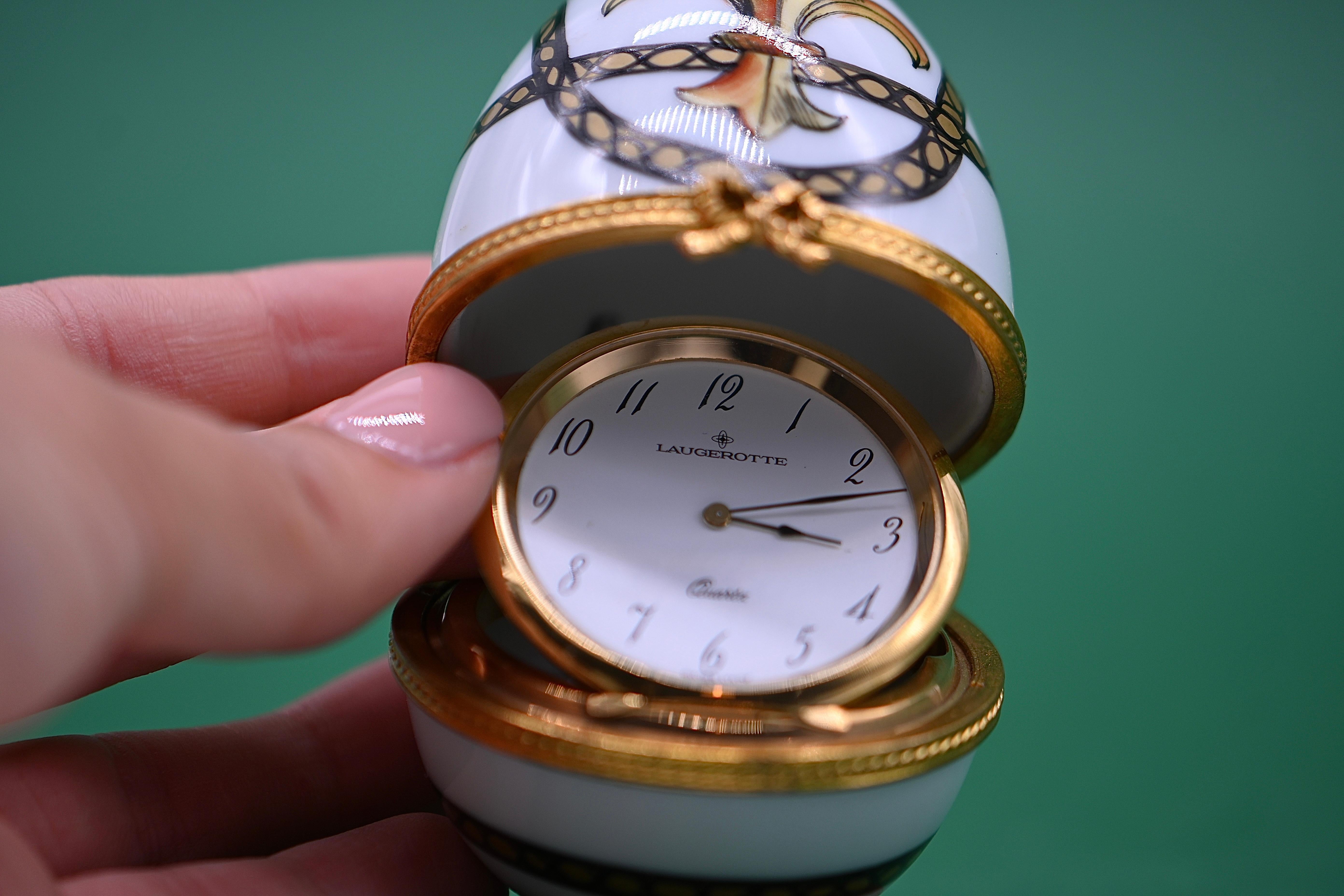 Handmade Porcelain Egg Clock For Sale 1