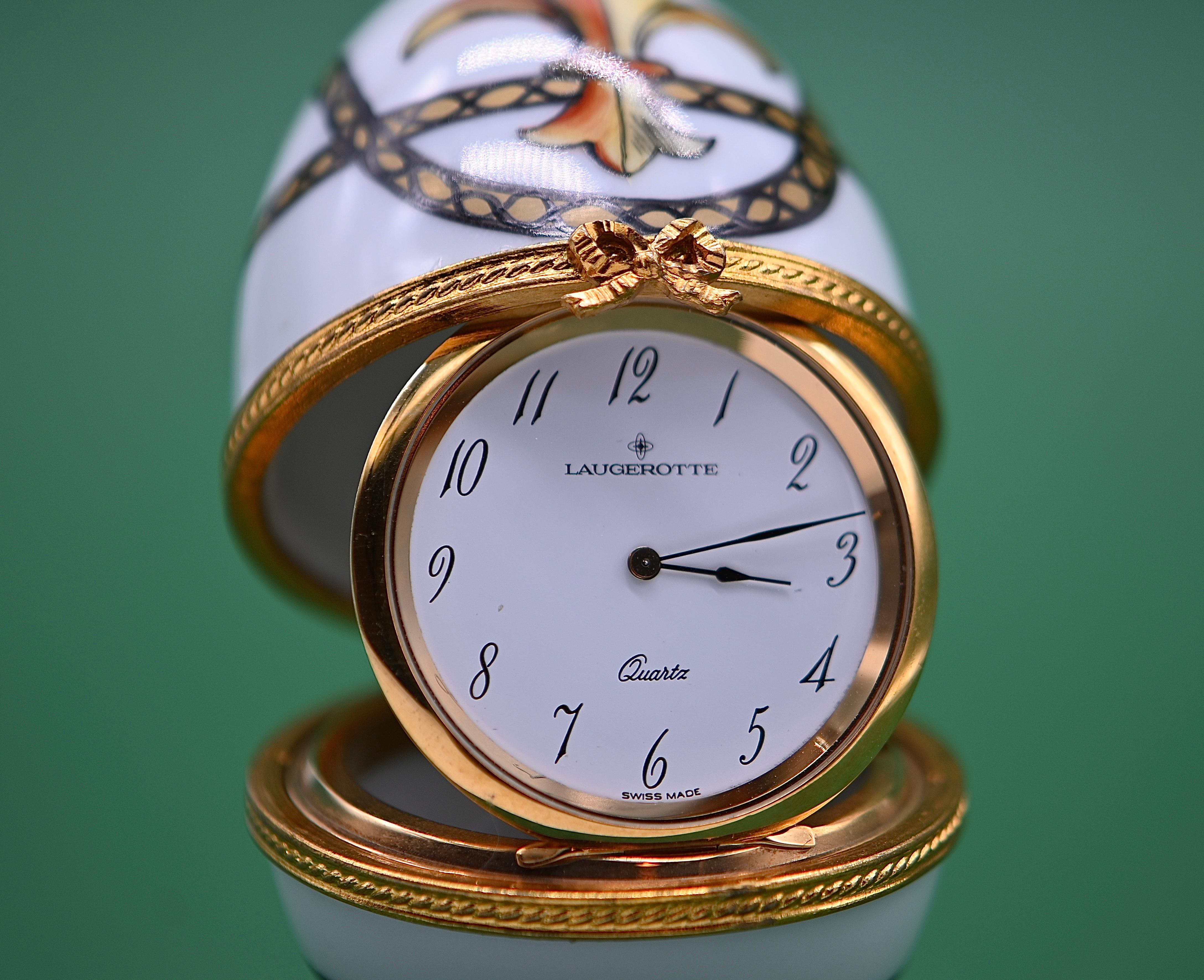 Handmade Porcelain Egg Clock For Sale 2