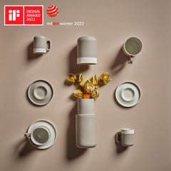 Handgefertigtes Porzellan-Espresso-Set von Esma Dereboy - Rock Ivory, preisgekrönt