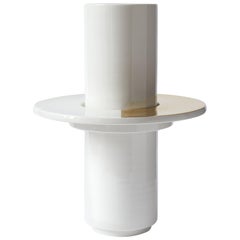 Handmade Porcelain Modular Vase, Ring with 24-Karat Gold, Contemporary