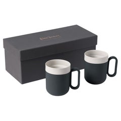 Handmade Porcelain Mug Set of 2 by Esma Dereboy  – Black Ivory, Award Winning