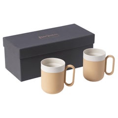 Handmade Porcelain Mug Set of 2 by Esma Dereboy  – Straw Ivory, Award Winning
