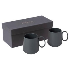 Handmade Porcelain Mug Set of Two - Black   Esma Dereboy Tube Collection