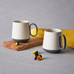 Handmade Porcelain Mug Set of Two - Black Ivory   Esma Dereboy Tube Collection