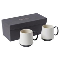 Handmade Porcelain Mug Set of Two - Black Ivory   Esma Dereboy Tube Collection
