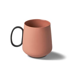 Handmade Porcelain Mug Set of Two - Coral   Esma Dereboy Tube Collection