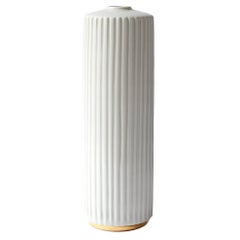 Handmade Porcelain Vase, Striped, 25k Gold Base, Contemporary, Modern 