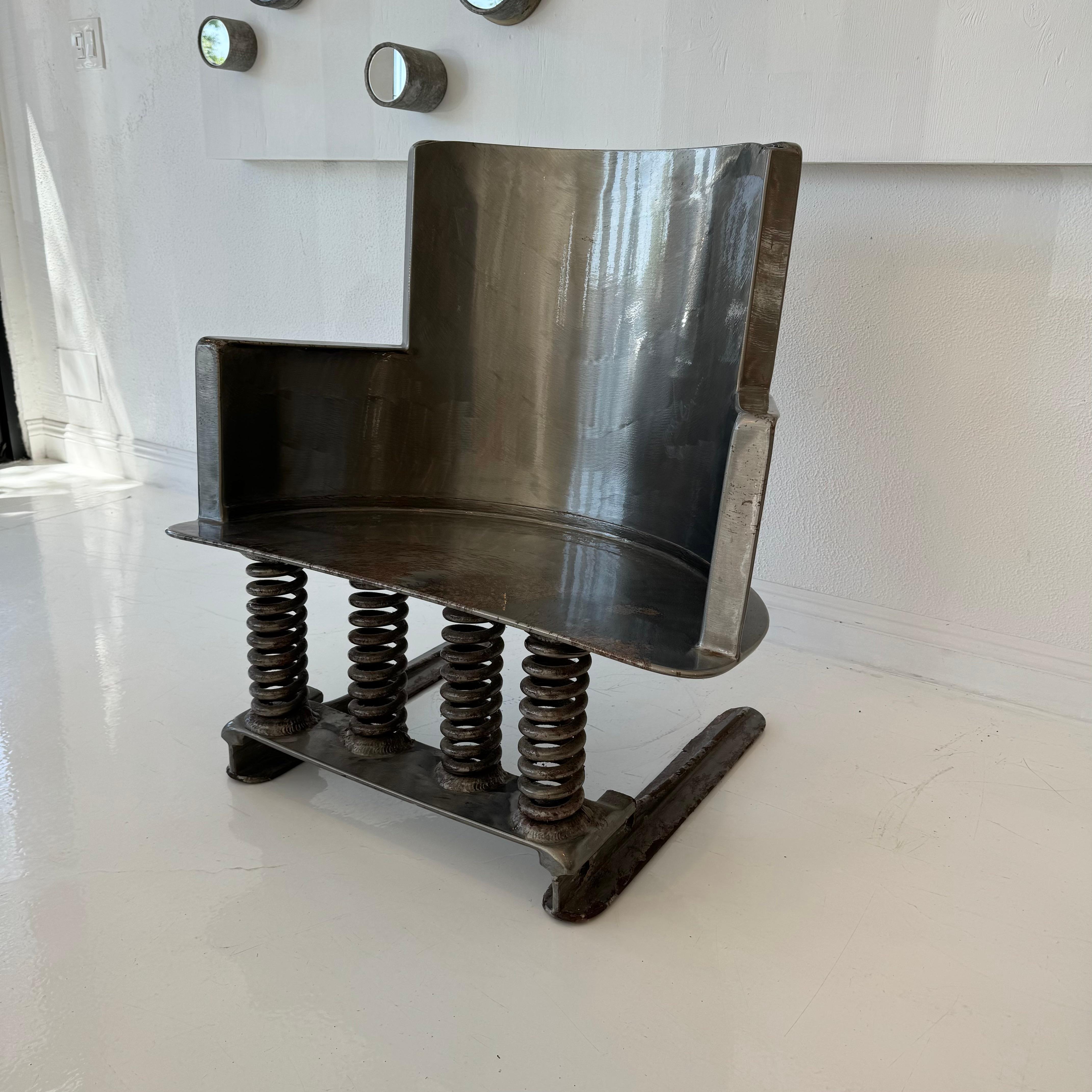Handmade Post-Modern Steel Chair, 2002 USA 4