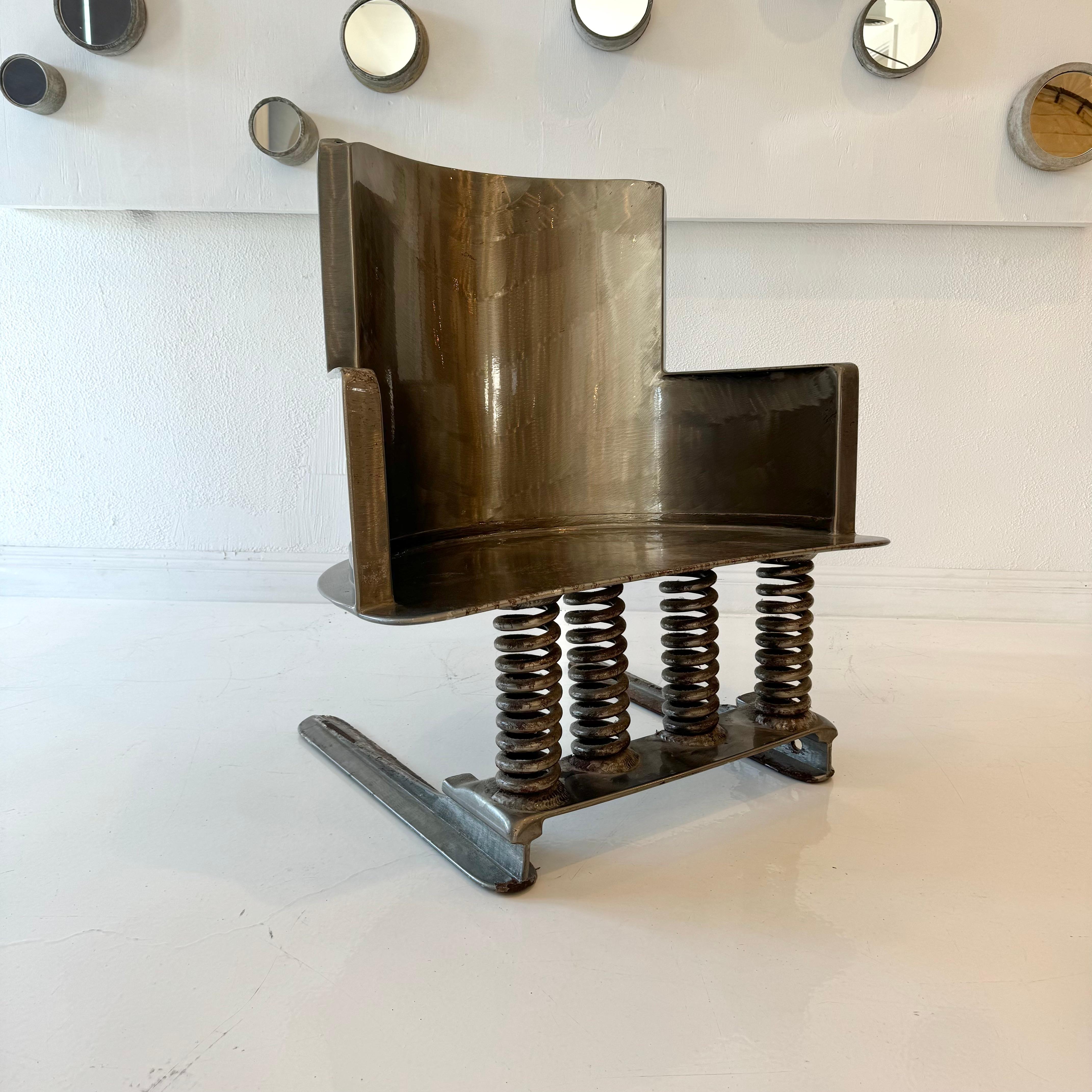 Handmade Post-Modern Steel Chair, 2002 USA 6