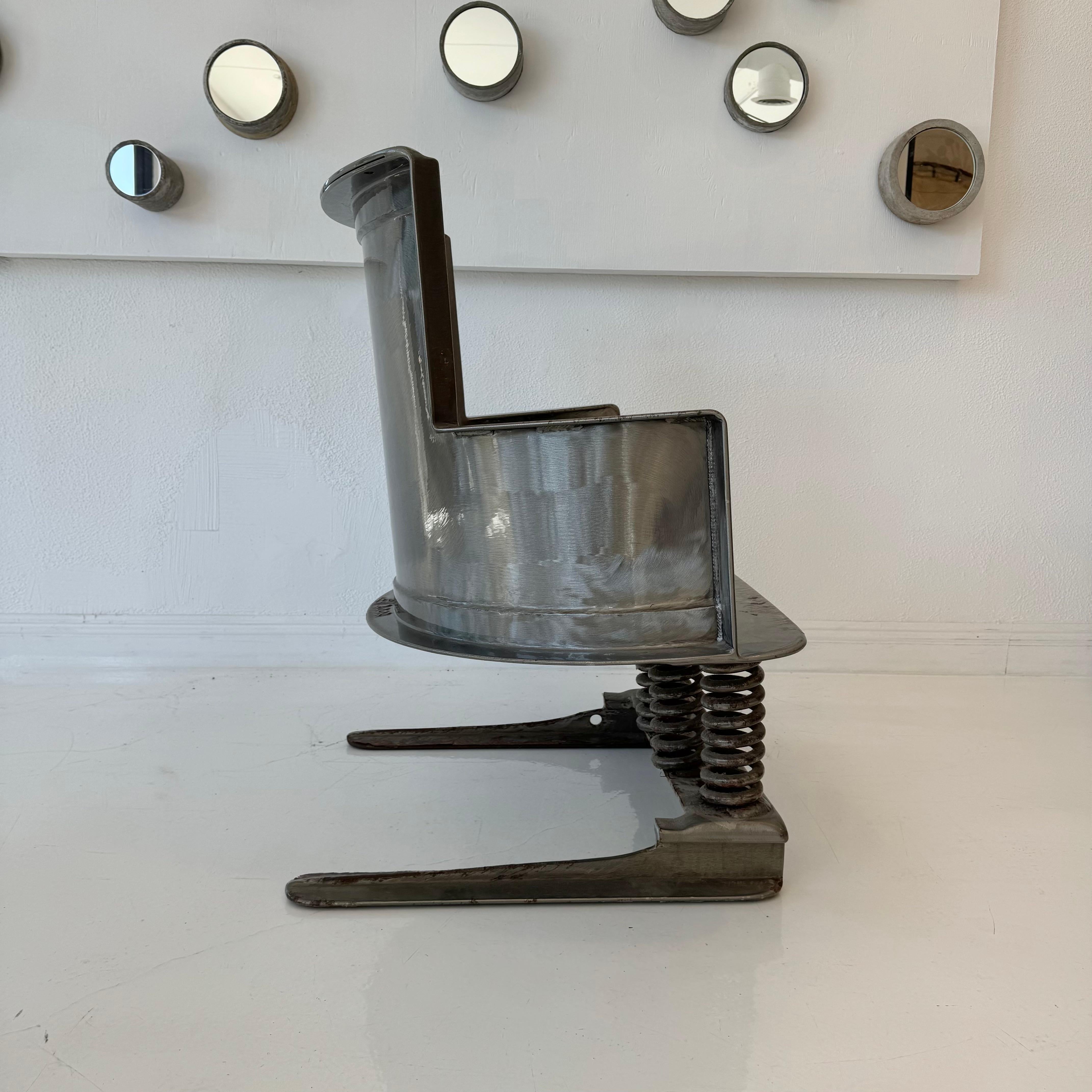 Handmade Post-Modern Steel Chair, 2002 USA In Good Condition In Los Angeles, CA