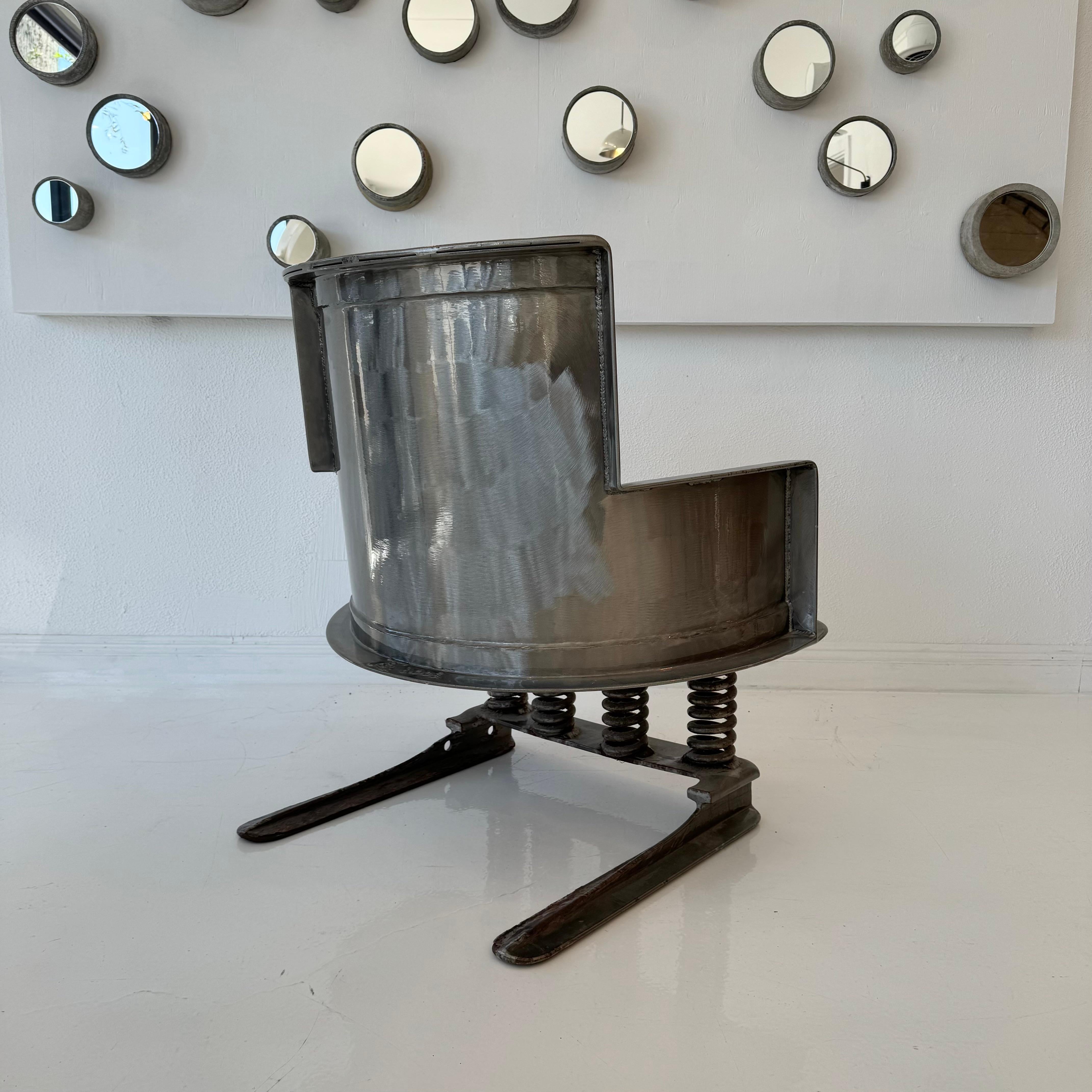 Contemporary Handmade Post-Modern Steel Chair, 2002 USA
