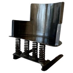 Sedia post-moderna in acciaio fatta a mano, 2002 USA