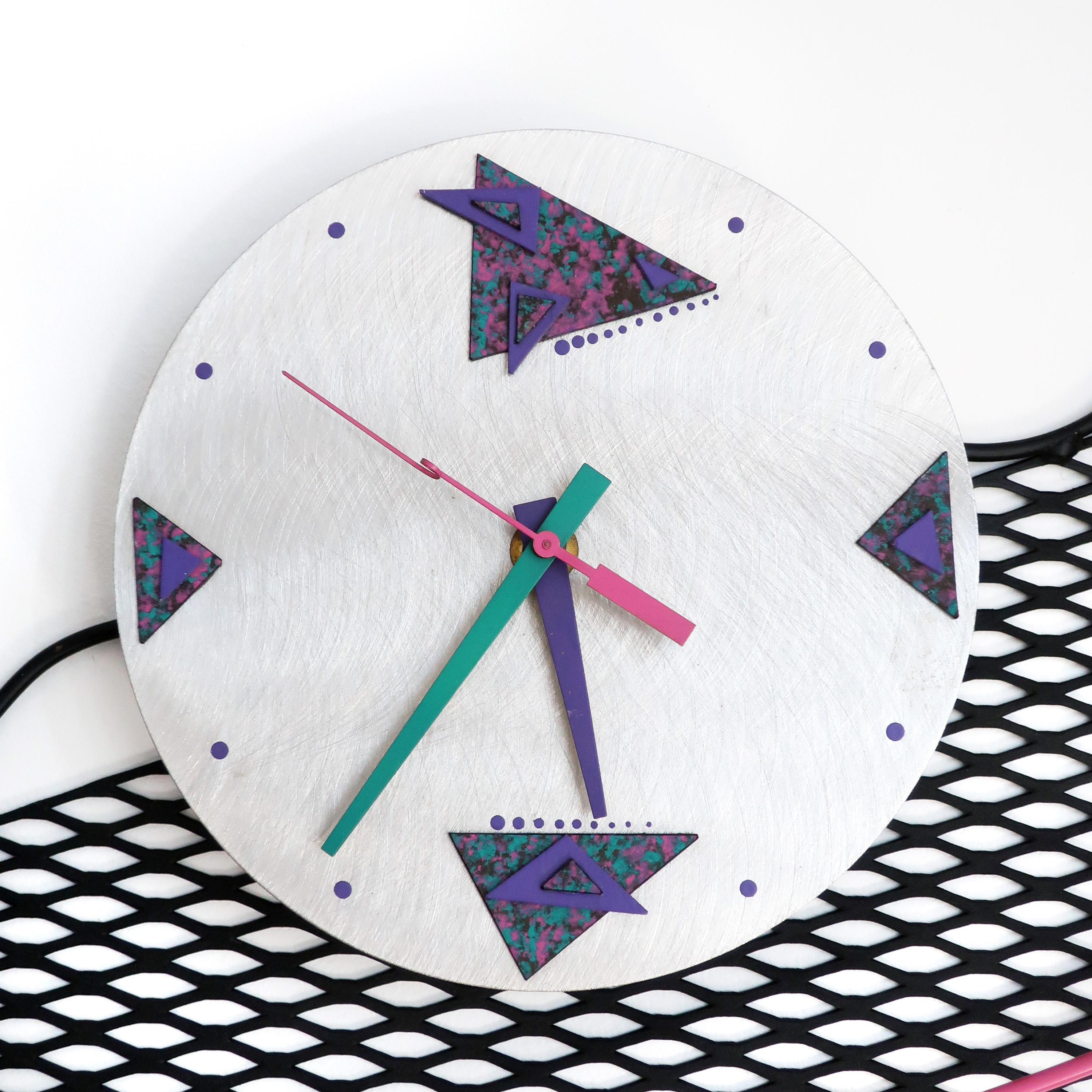 Post-Modern Handmade Postmodern Wall Clock by Joseph E. Ferris