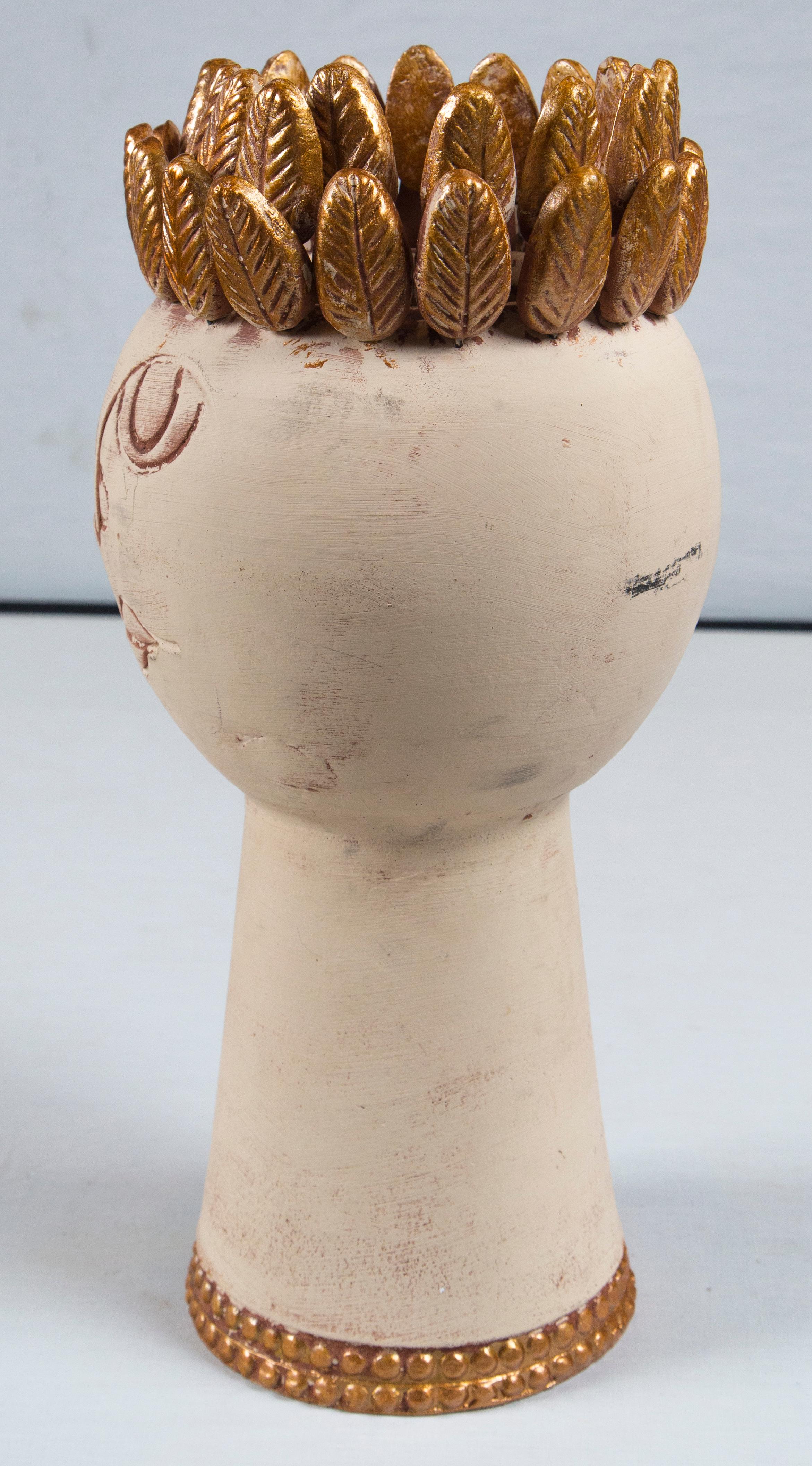 Handmade Pottery Head Vase 1