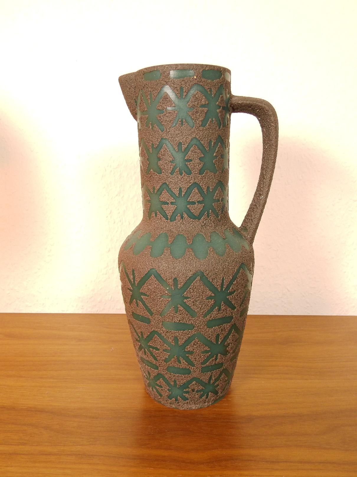 Handmade Pottery Vase with handle by Ceramno Rustica, Germany For Sale 1