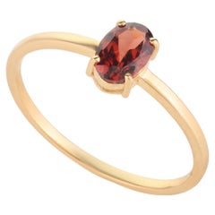 18k Solid Yellow Gold Handmade Garnet Ring, Earrings and Pendant Jewelry Set