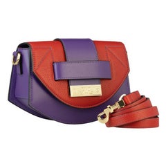 Handmade purple red leather shoulder bag NWOT