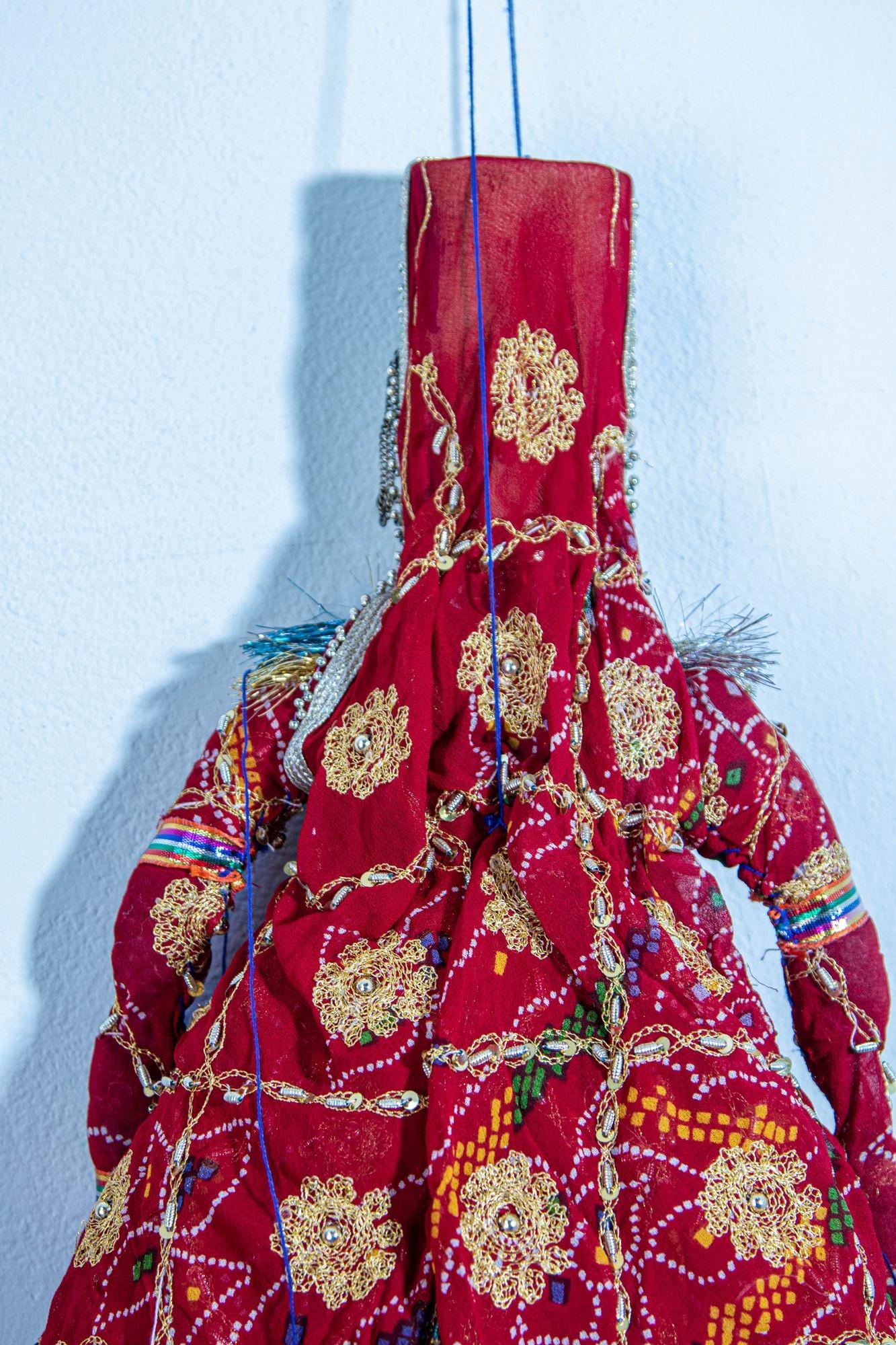 Handmade Rajasthani Kathputli Dancing Puppet Couple Jaipur India 1950s For Sale 10