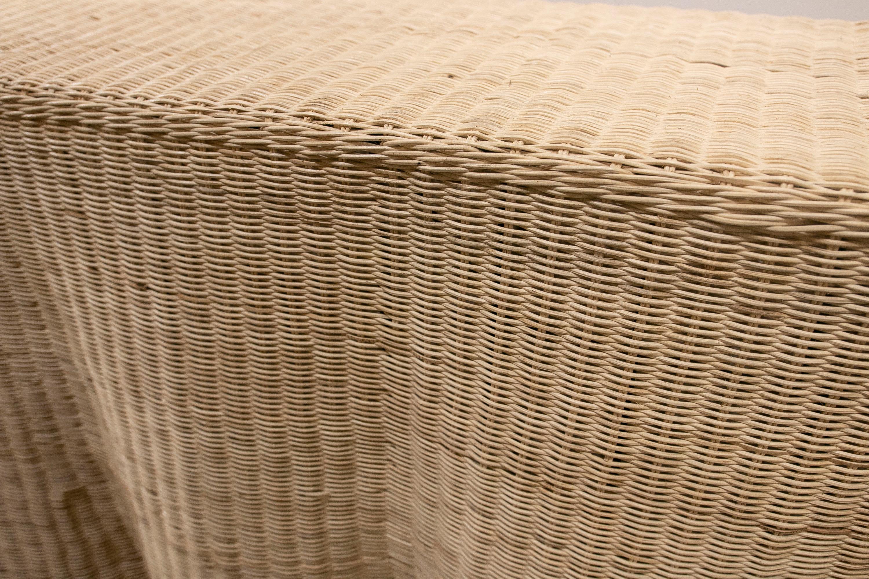 Handmade Rattan Console with iron Frame For Sale 4