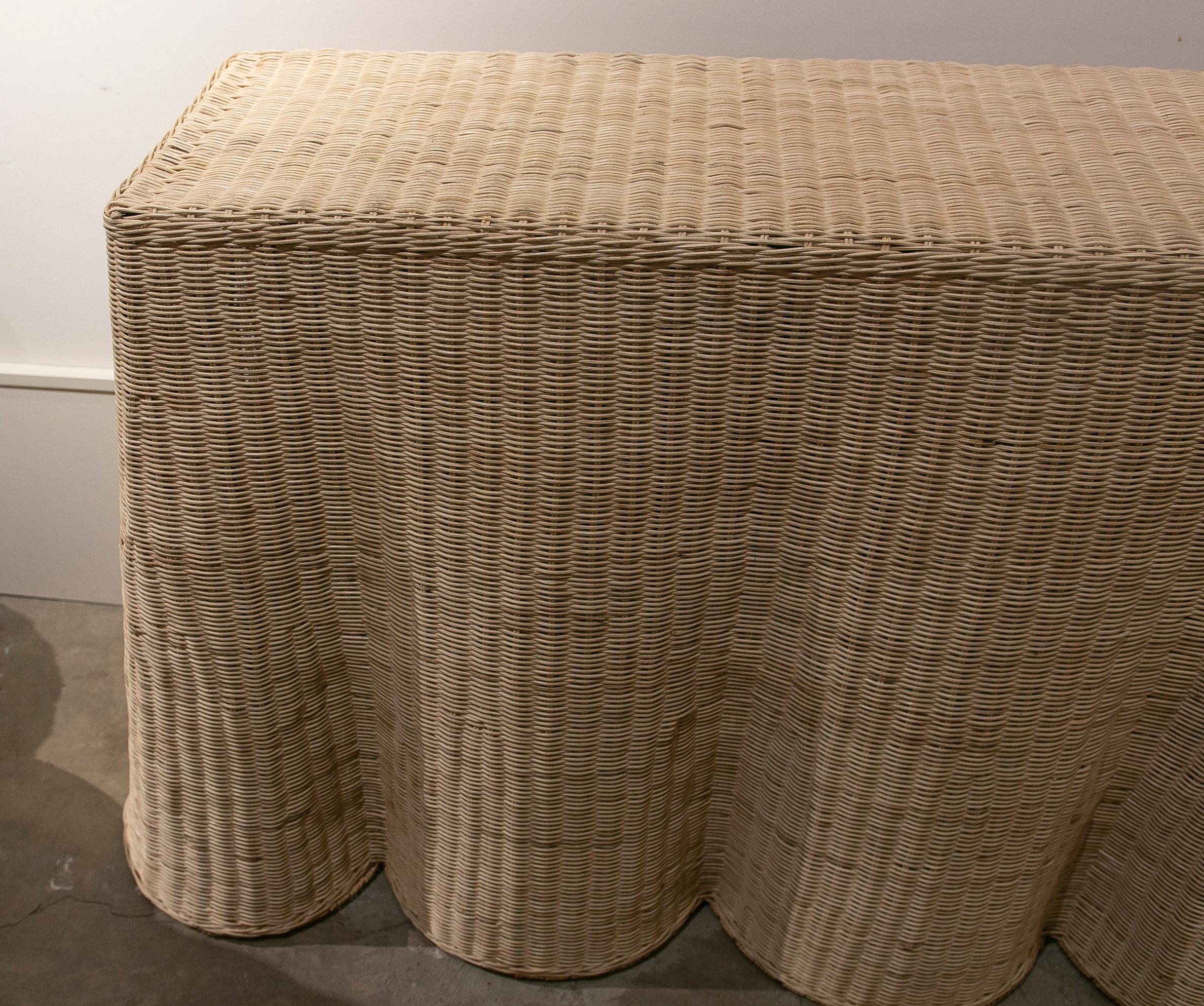 Handmade Rattan Console with iron Frame For Sale 5