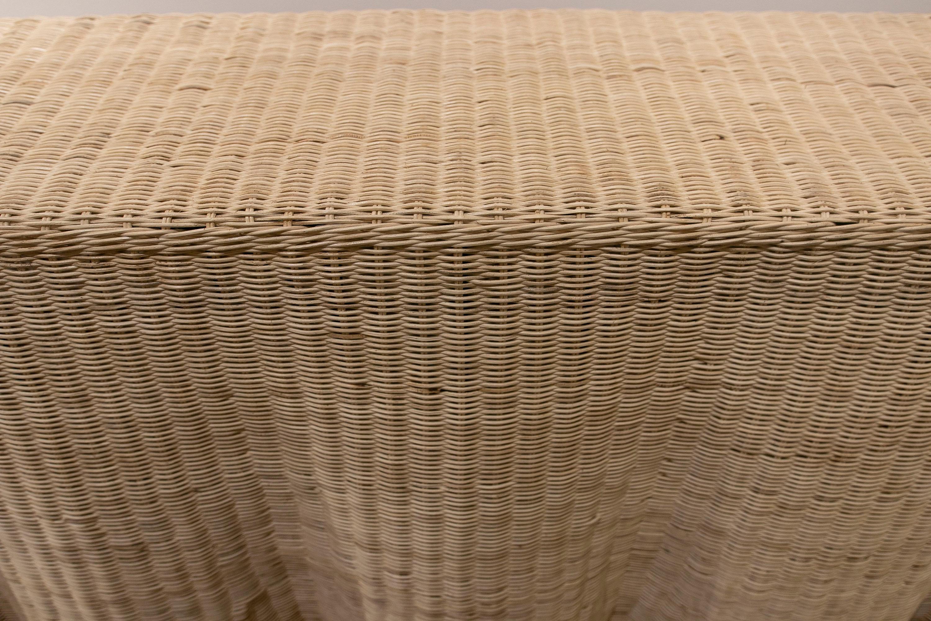 Handmade Rattan Console with iron Frame For Sale 7