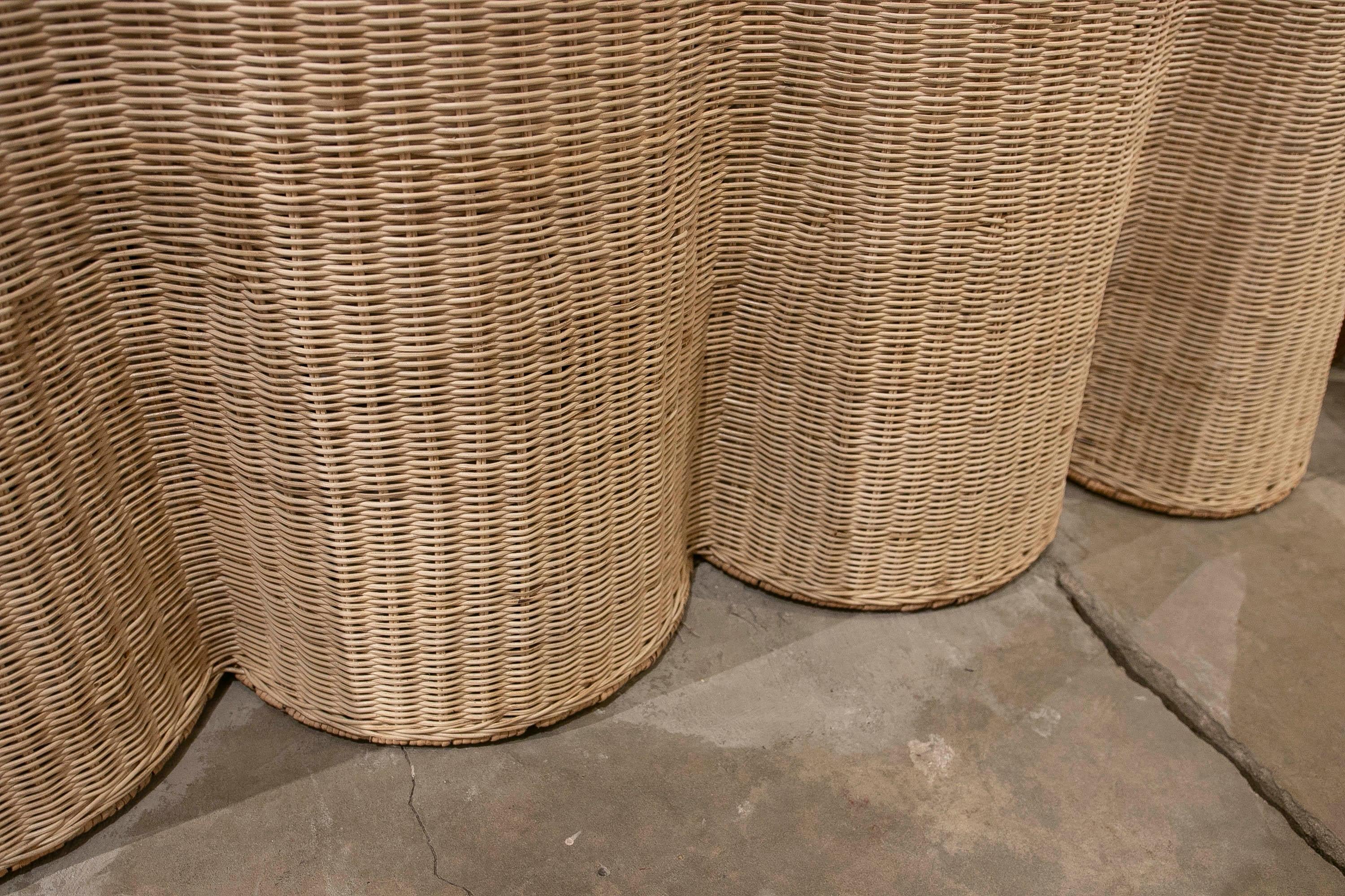 Handmade Rattan Console with iron Frame For Sale 11