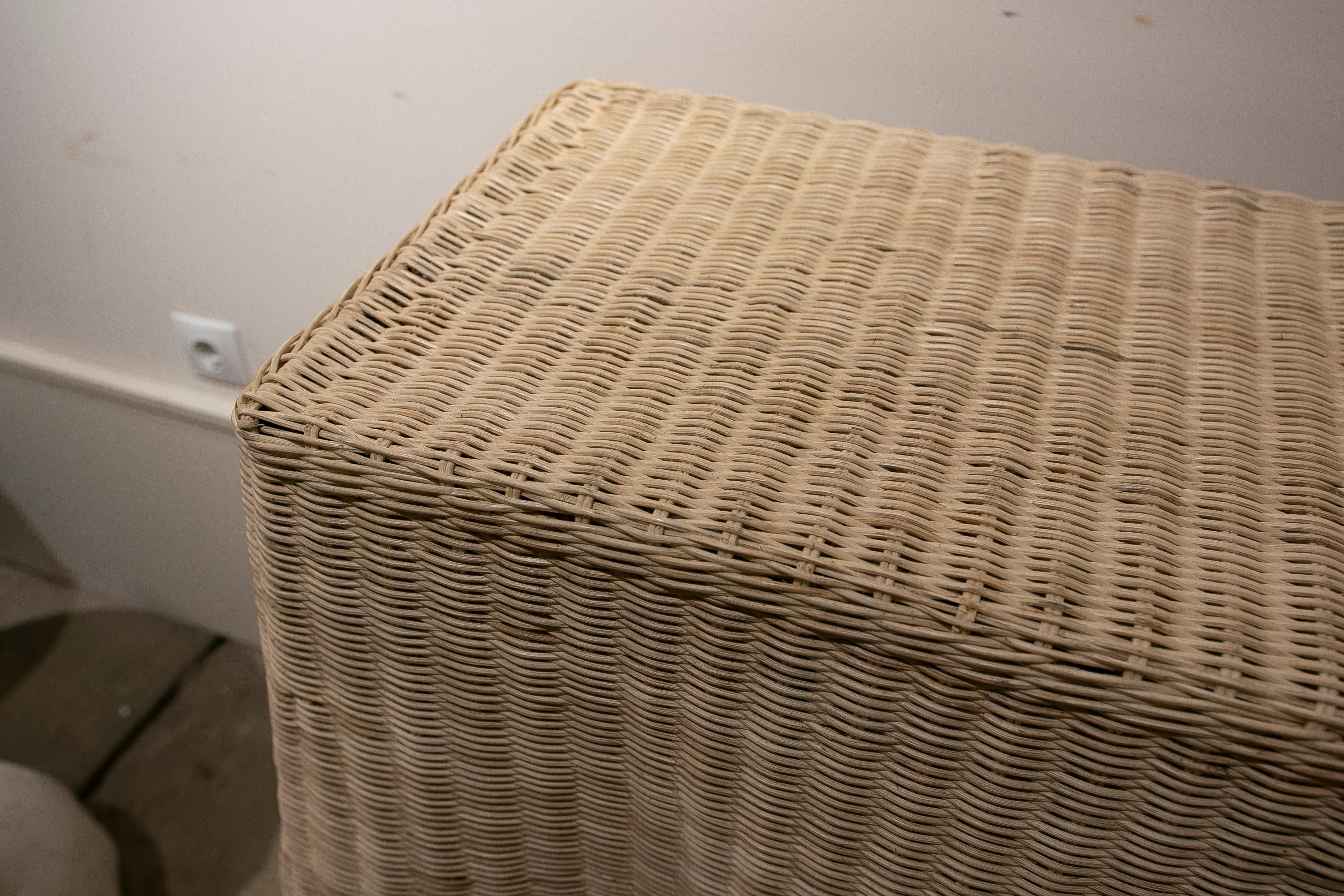Handmade Rattan Console with iron Frame In Good Condition For Sale In Marbella, ES