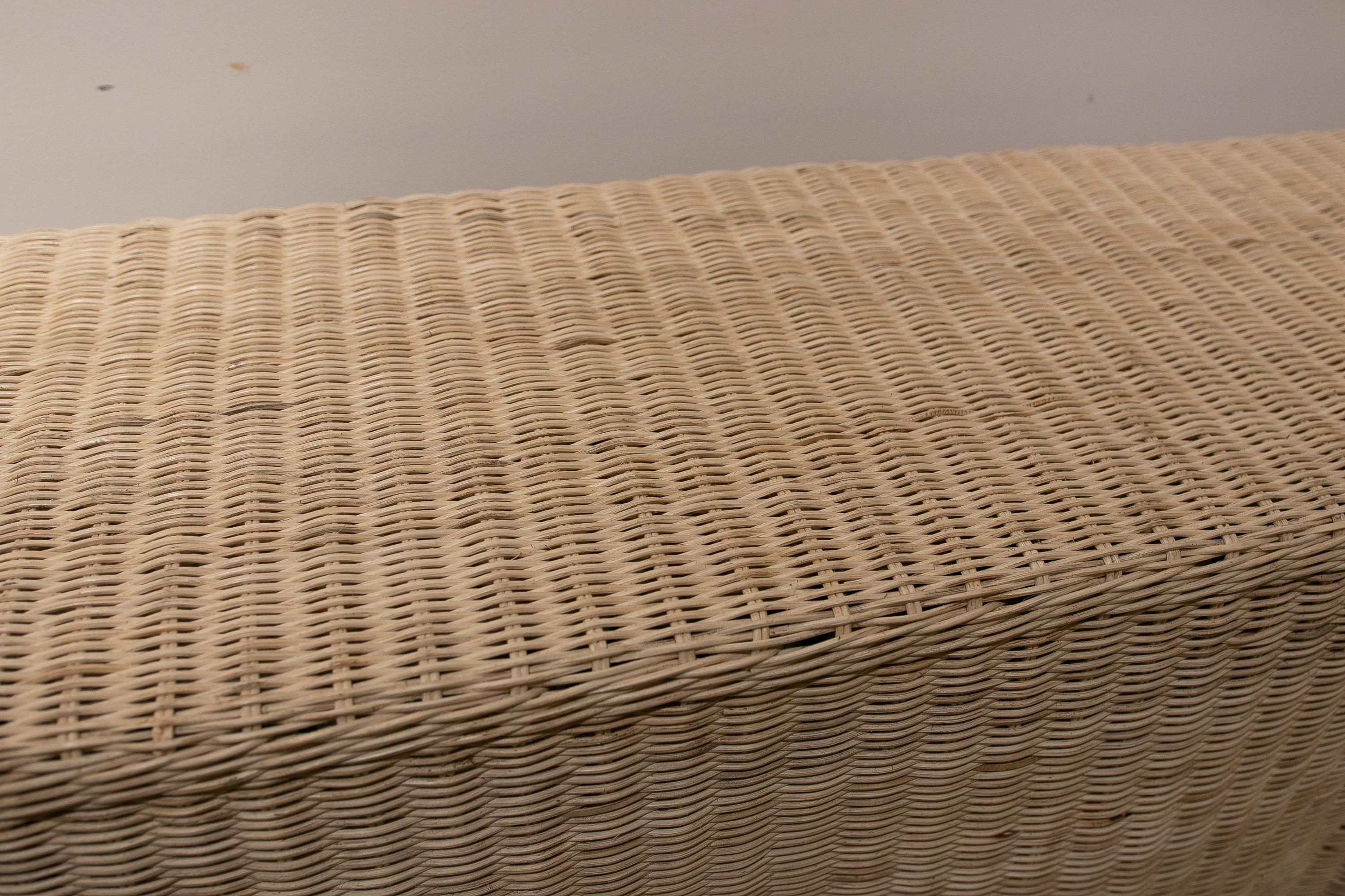 Contemporary Handmade Rattan Console with iron Frame For Sale