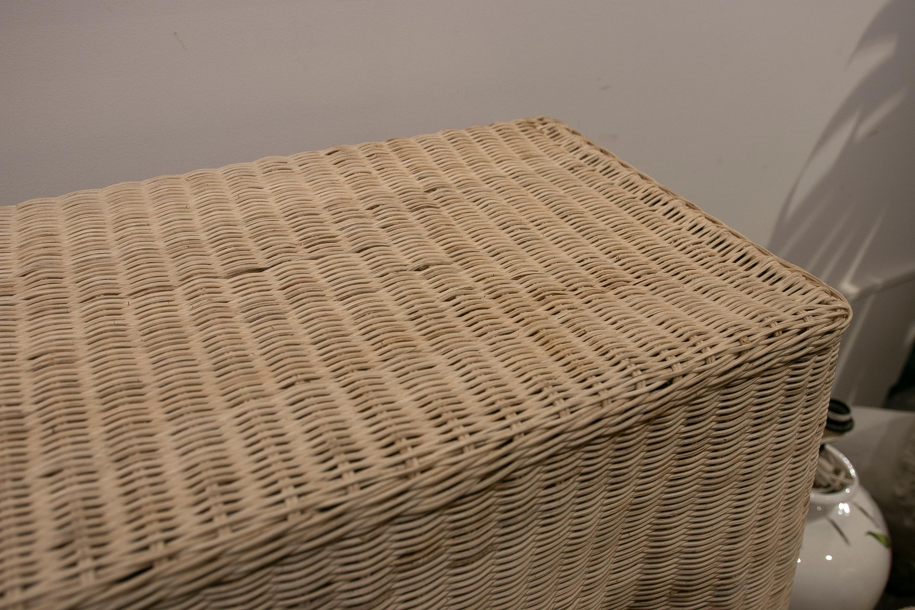 Wicker Handmade Rattan Console with iron Frame For Sale