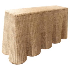 Handmade Rattan Console with iron Frame