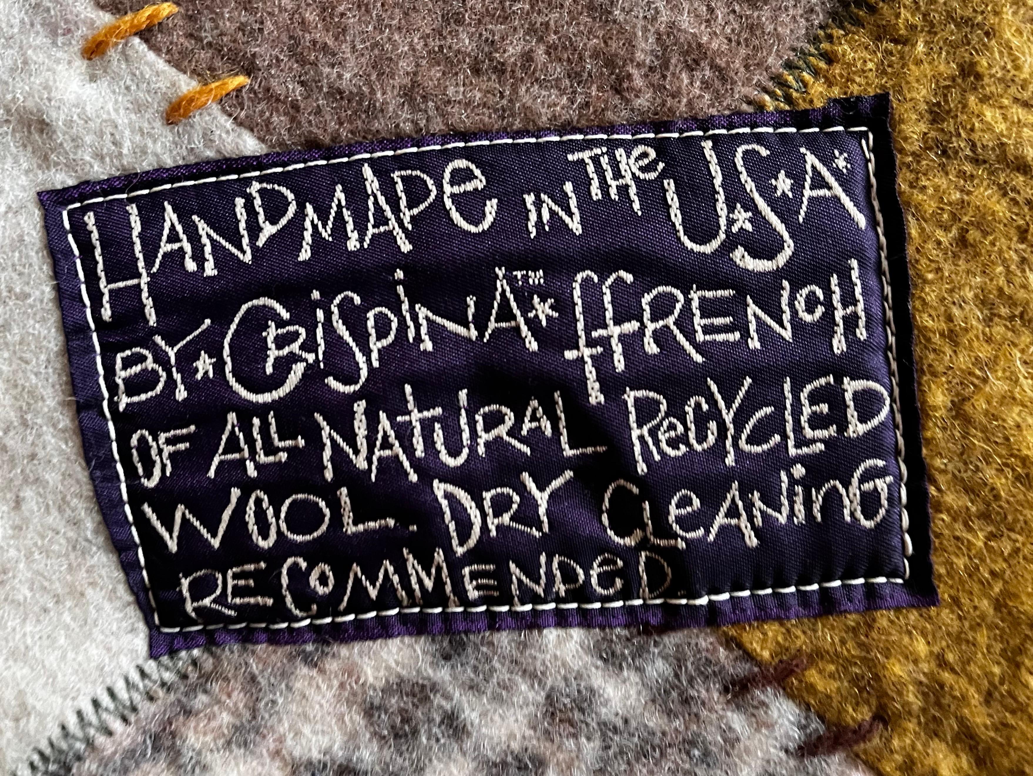 Handgefertigte Wollpullover-Wurfdecke aus recycelter Wolle von Crispina Ffrench, USA im Angebot 6