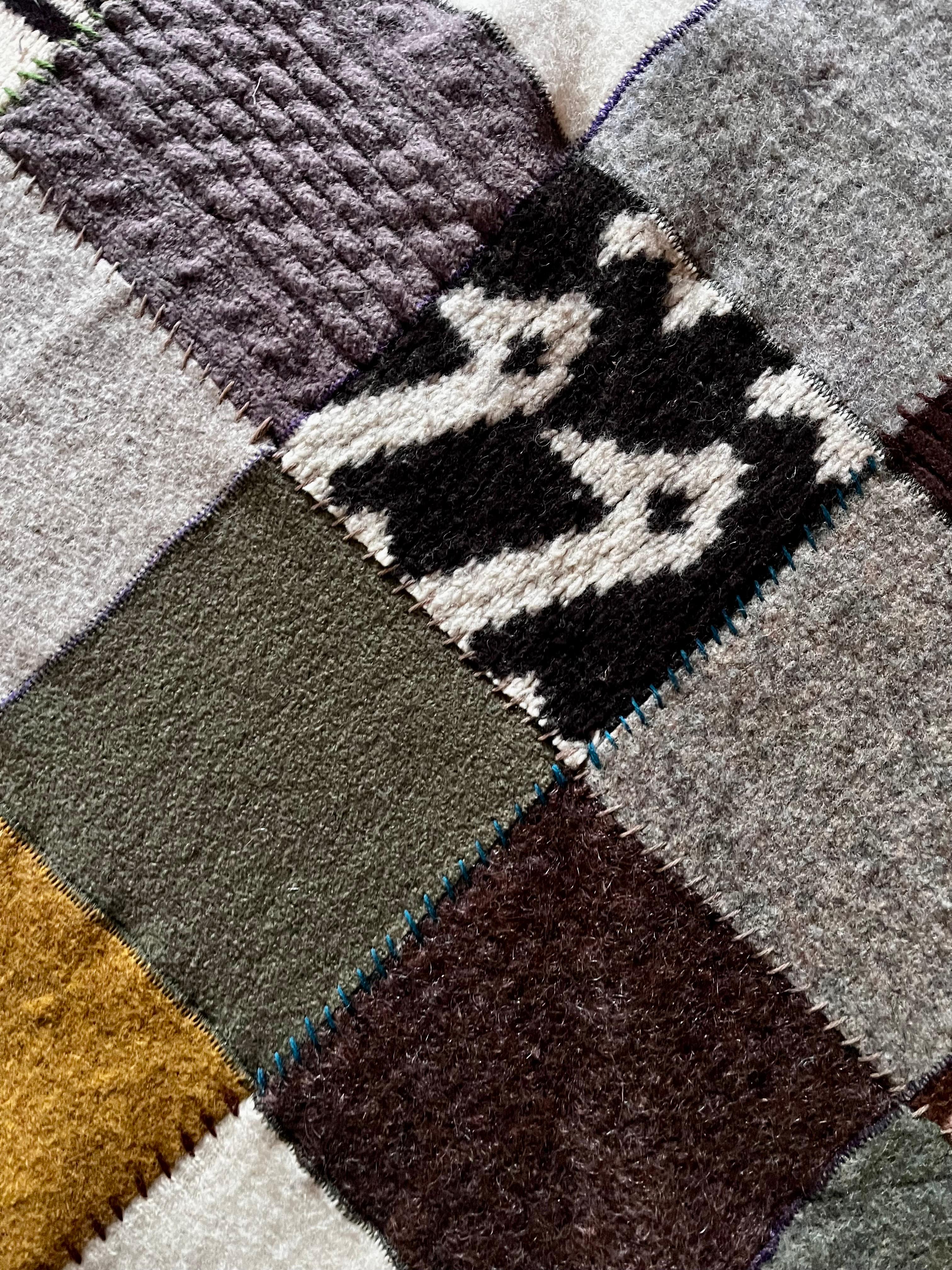 Handgefertigte Wollpullover-Wurfdecke aus recycelter Wolle von Crispina Ffrench, USA im Angebot 2