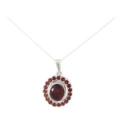 Pendentif ovale en argent sterling 925 pour mère