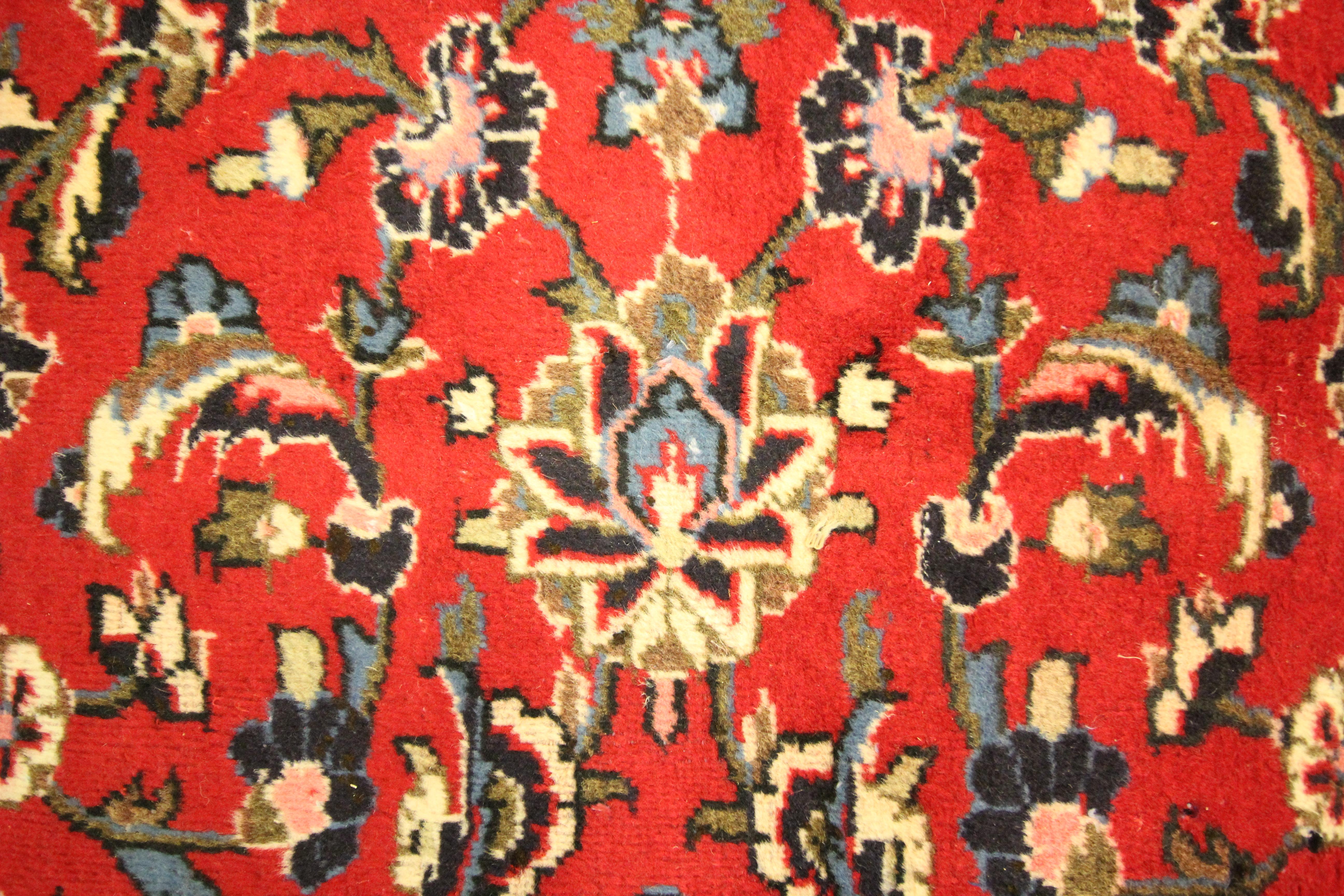Handmade Red Oriental Area Rug Traditional Floral Carpet Living Room Rug For Sale 4