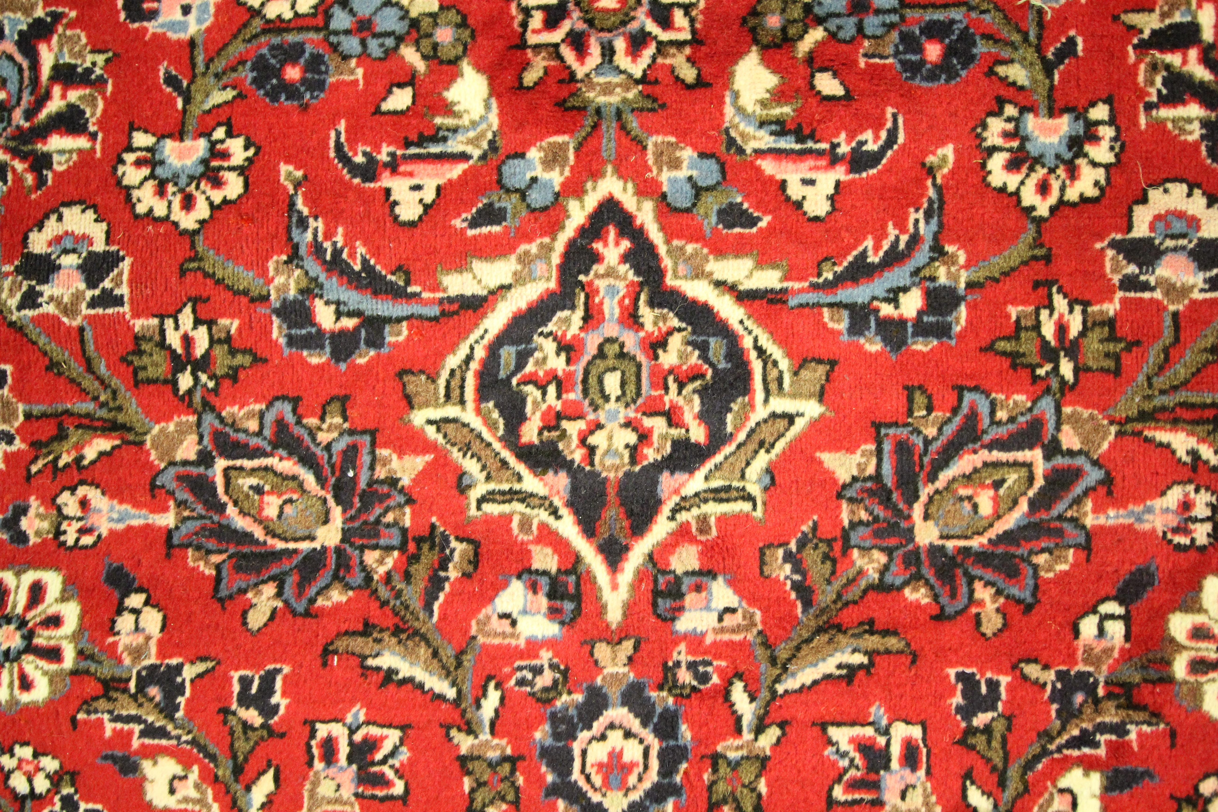 Handmade Red Oriental Area Rug Traditional Floral Carpet Living Room Rug For Sale 5