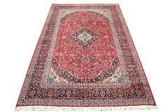 Handmade Red Oriental Area Rug Traditional Floral Carpet Living Room Rug