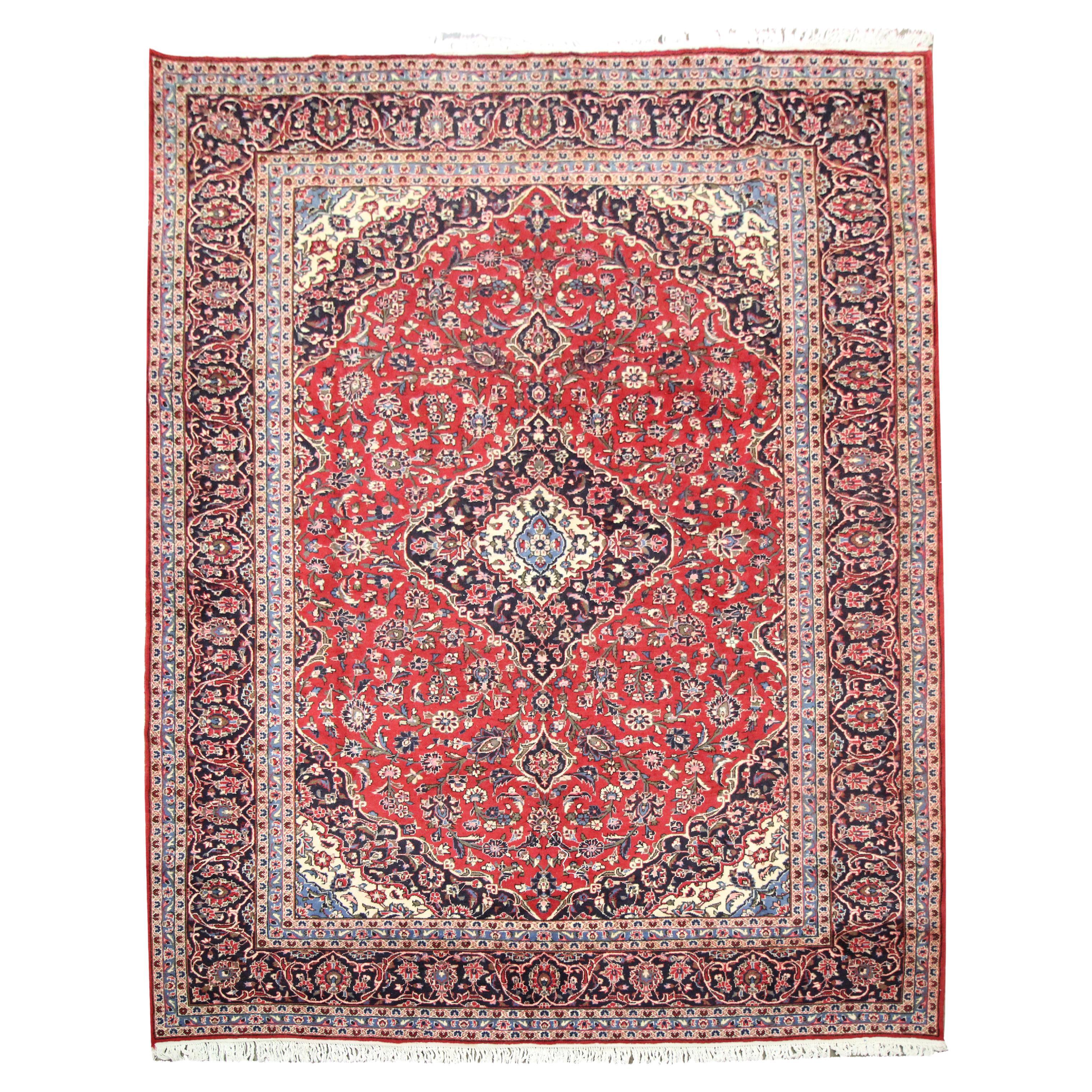 Handmade Red Oriental Area Rug Traditional Floral Carpet Living Room Rug